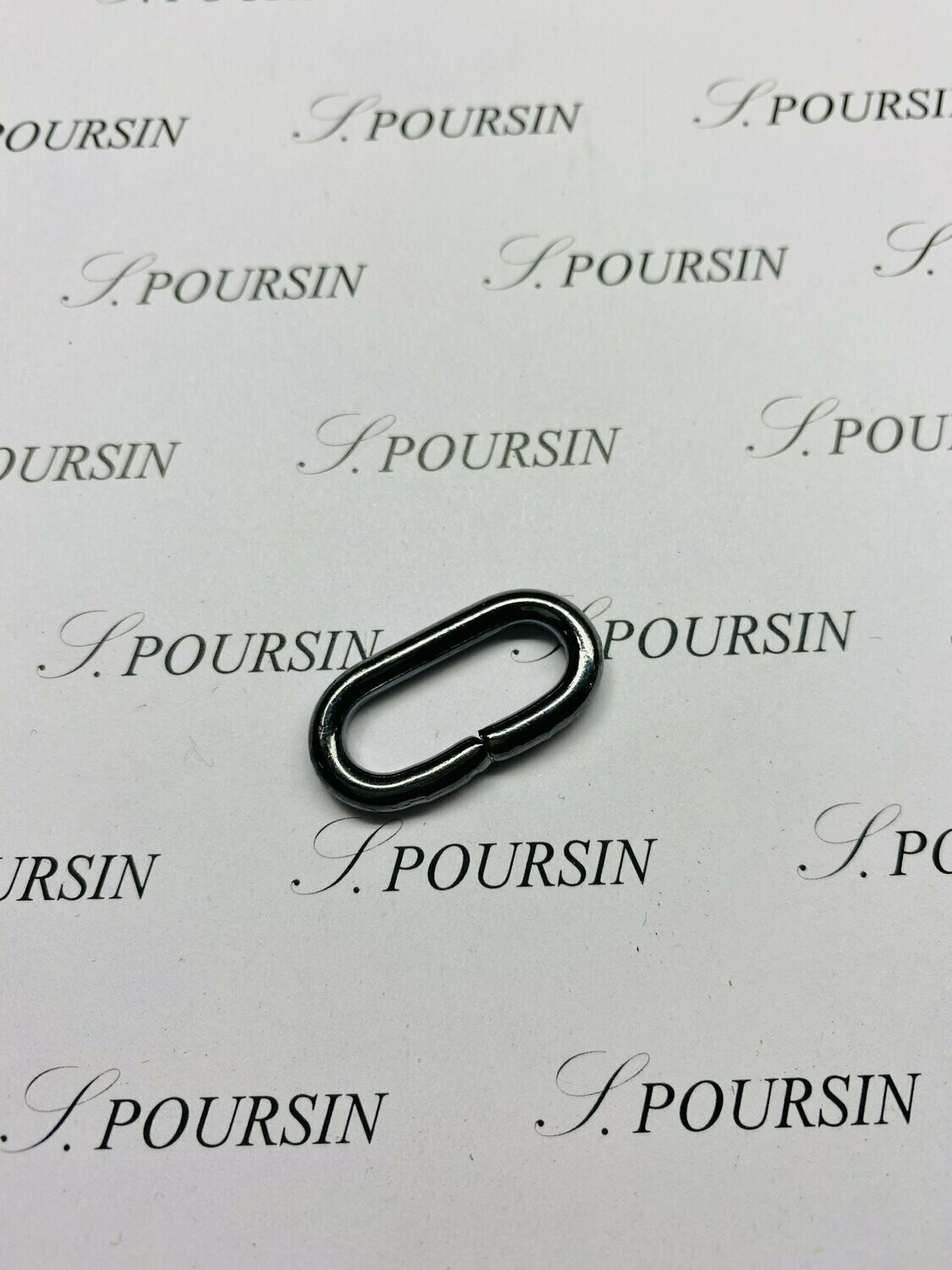 Passant Ovale 22x8 39 Non Soudé Laiton Poli Bille Nickel Noir Verni - lot de 10 pièces
