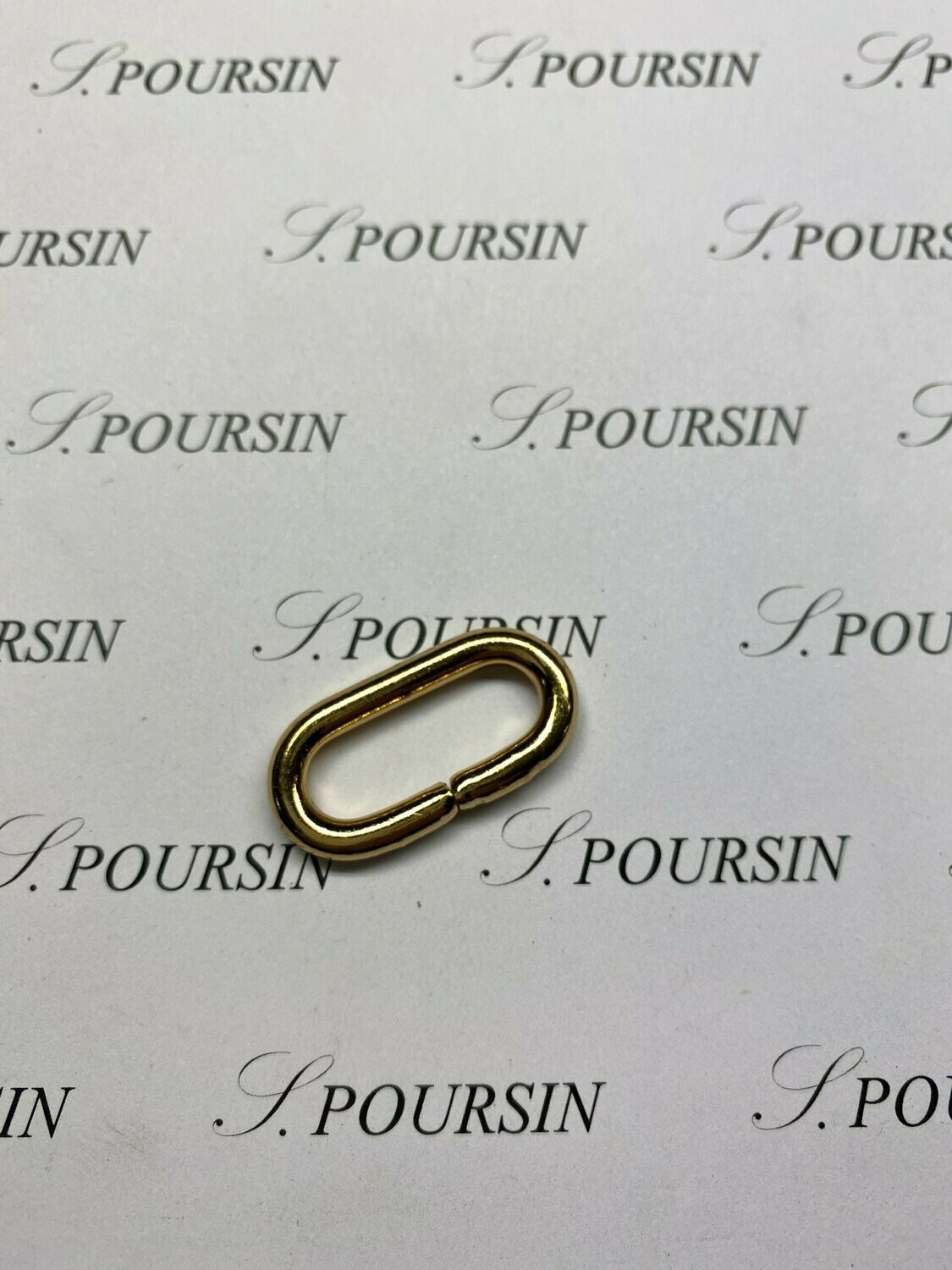 Passant Ovale 22x8 39 Non Soudé Laiton Poli Bille Doré Or3N Verni - lot de 10 pièces
