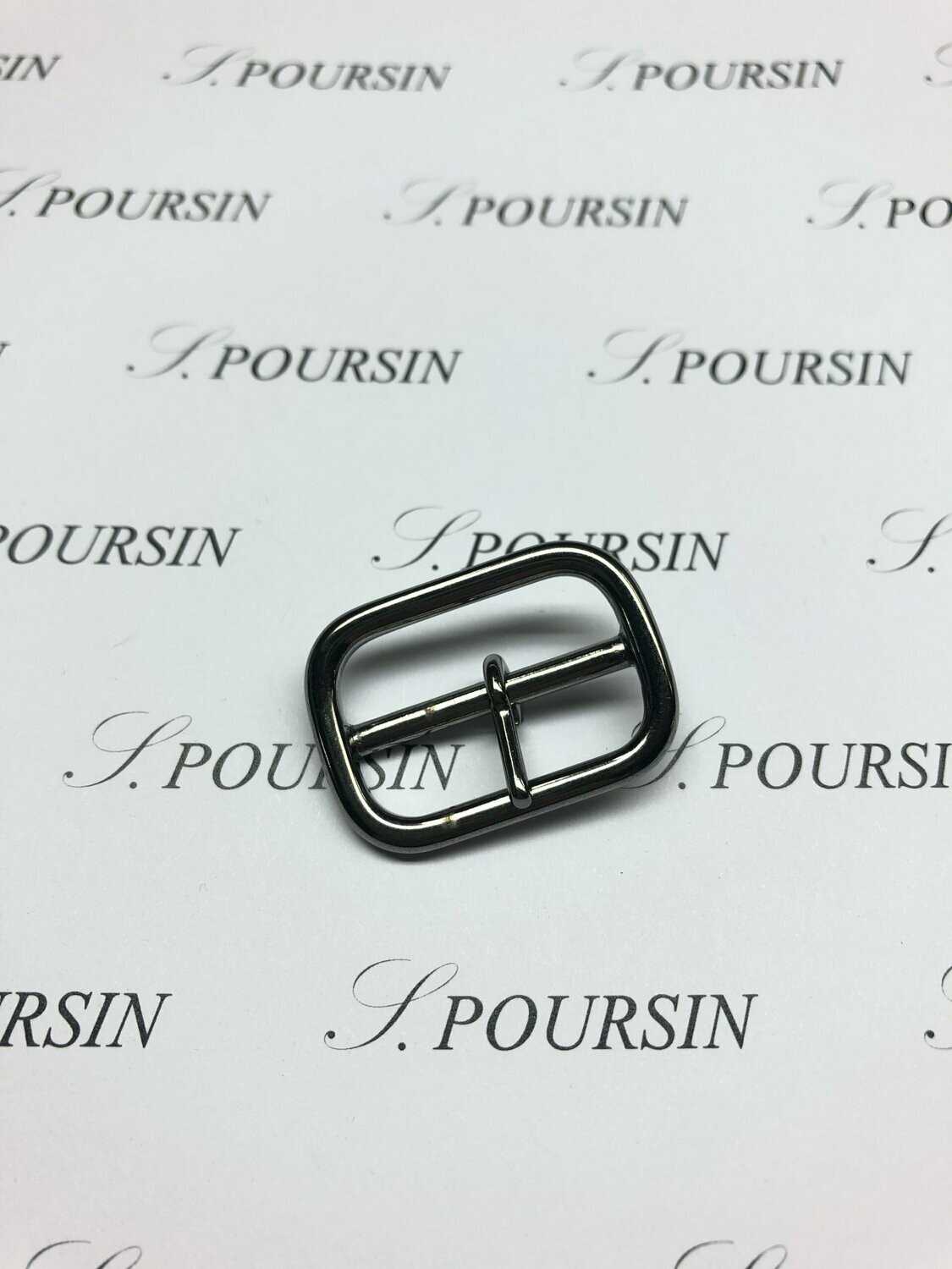 Boucle Guetre 25mm 1 Ardillon Laiton Poli Main Nickel Noir Verni - lot de 2 pièces