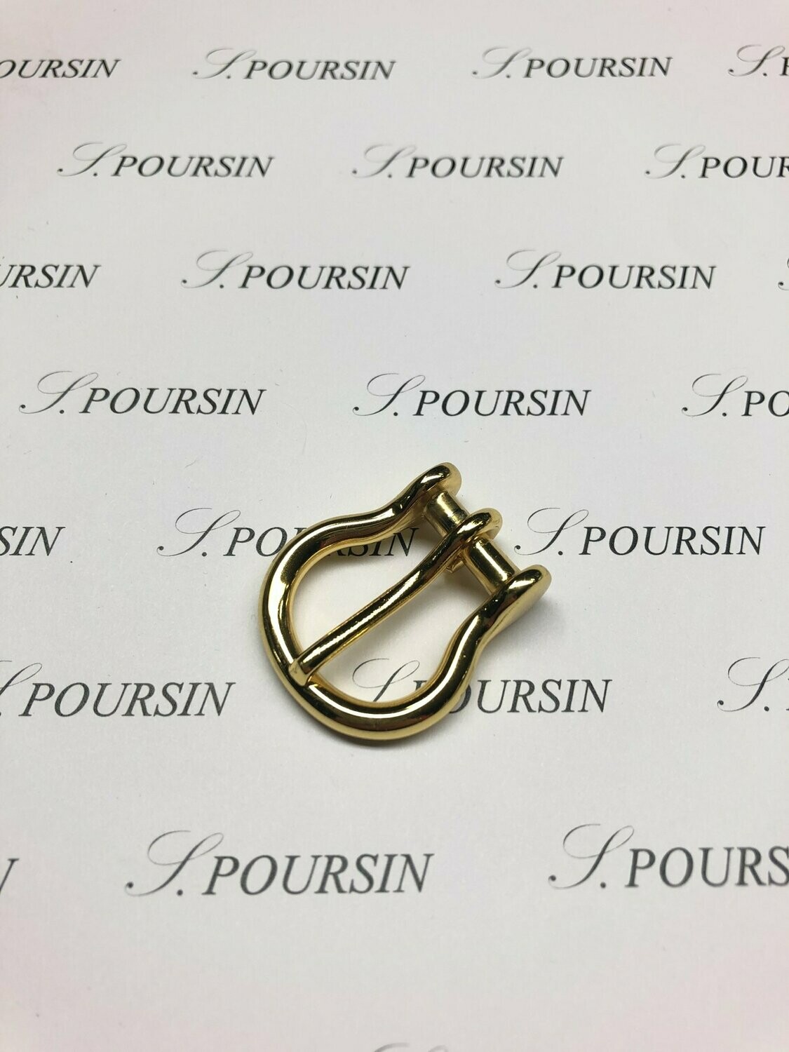 Manillon 15mm 1 Ardillon Laiton Poli Doré Or2N Verni - lot de 2 pièces