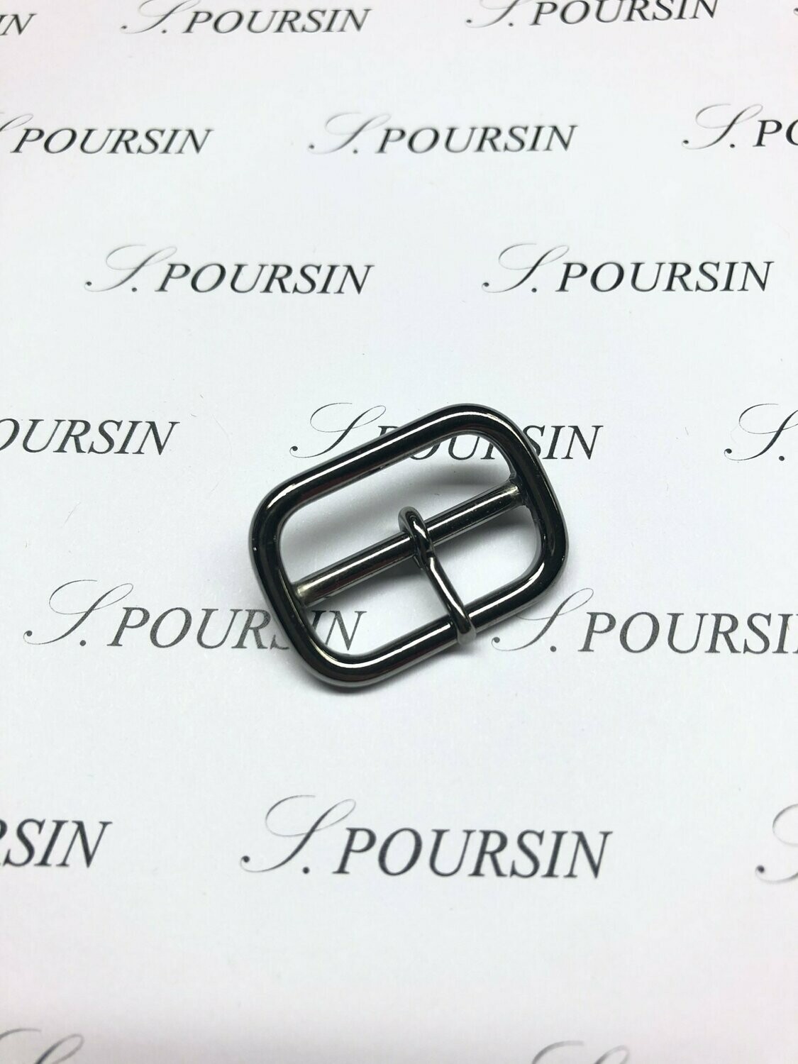 Boucle Guetre 25mm 1 Ardillon Laiton Poli Main Ruthénium - lot de 2 pièces