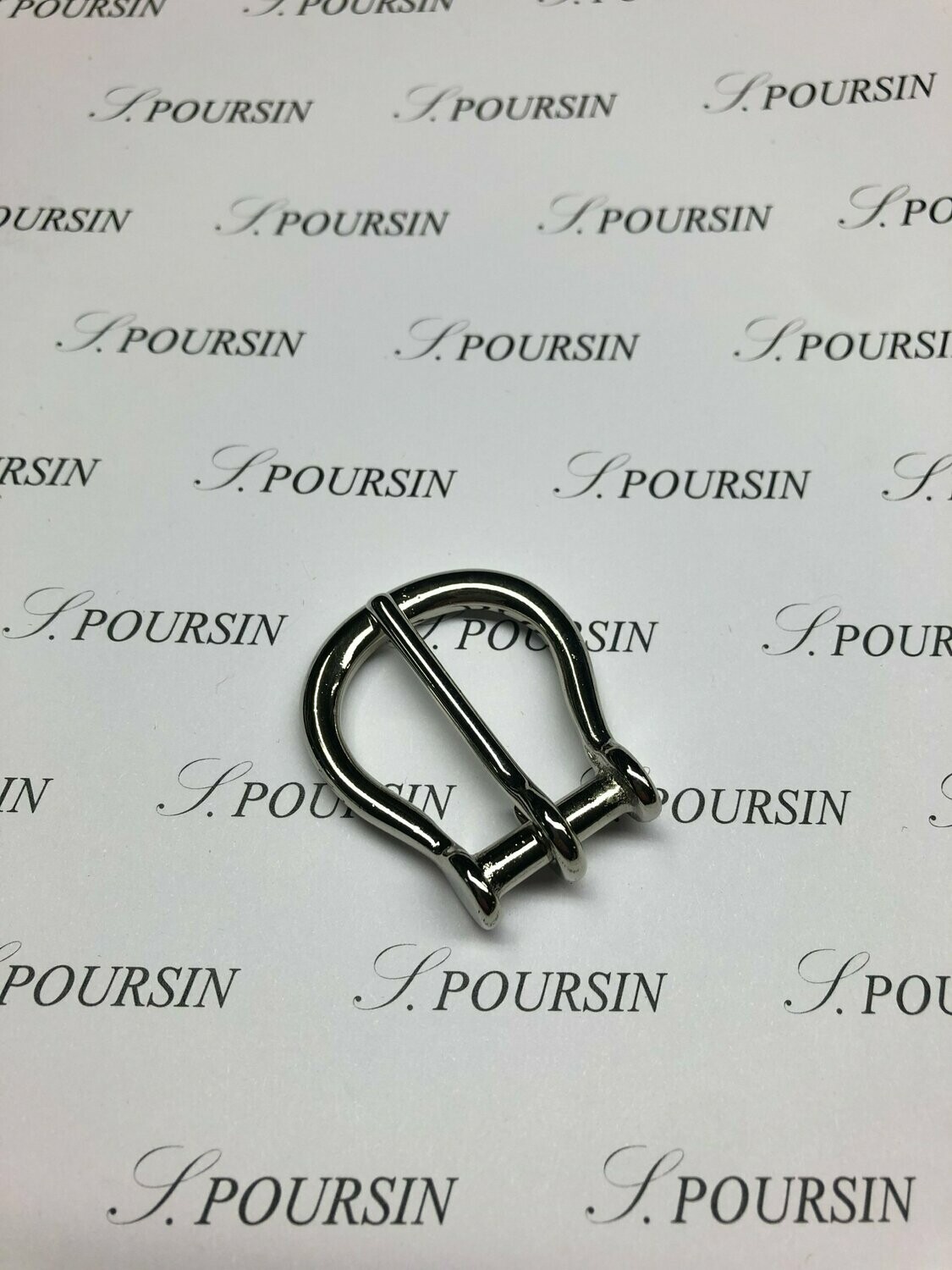 Manillon 20mm 1 Ardillon Laiton Poli Bille Nickel - lot de 2 pièces