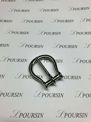 Manillon 20mm 1 Ardillon Laiton Poli Bille Nickel - lot de 2 pièces