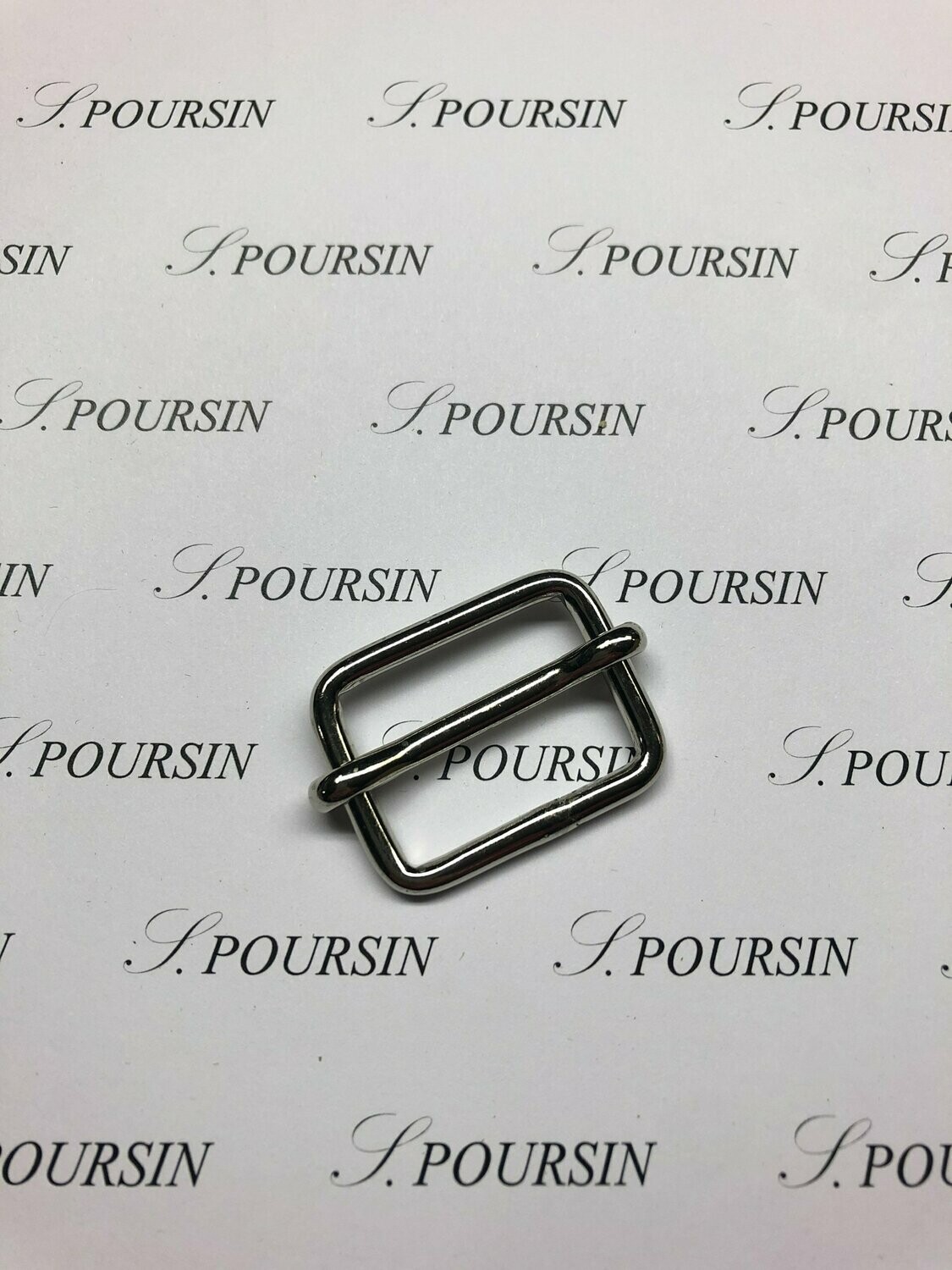 Boucle à Coulisse 30x39 Soudée Oblique Laiton Poli Bille Nickel - lot de 4 pièces