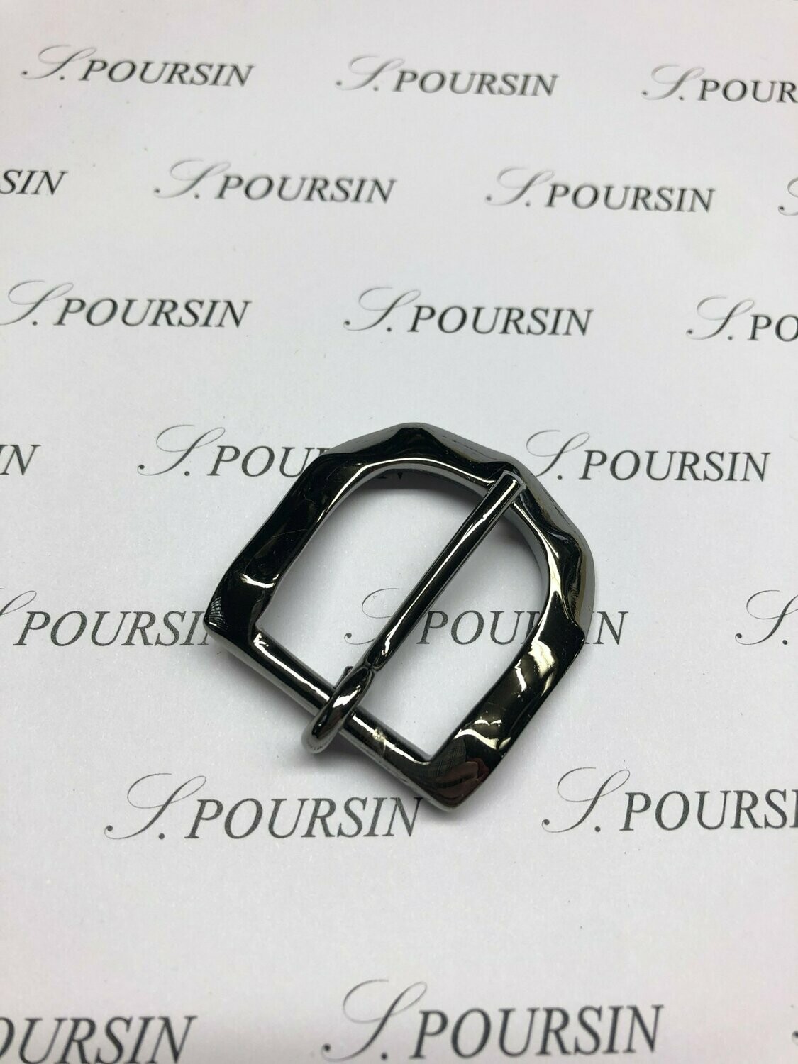 Boucle Facette 23mm Laiton Poli Nickel Noir Verni - lot de 2 pièces