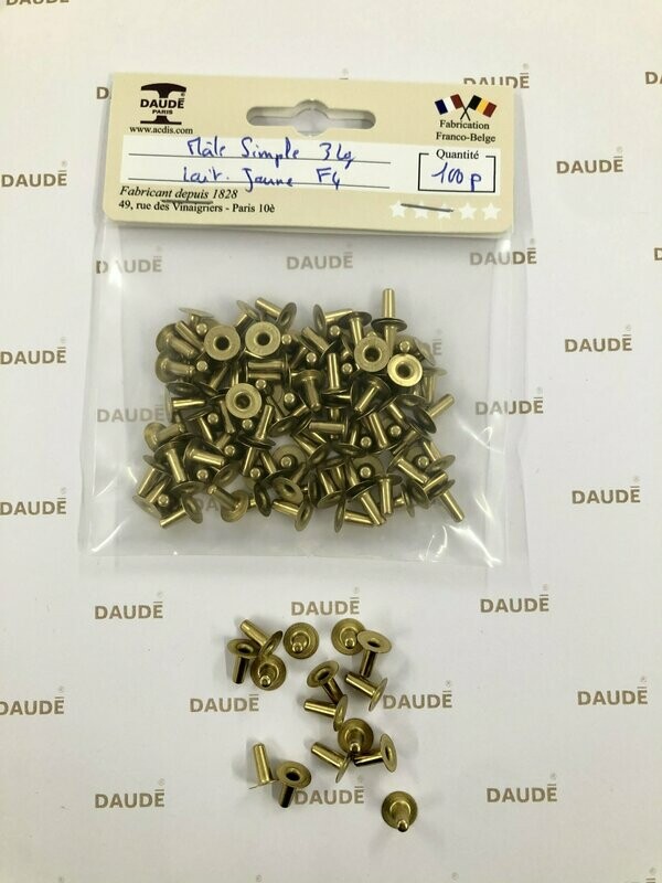 Male simple 3 Long Laiton - lot de 100 pièces