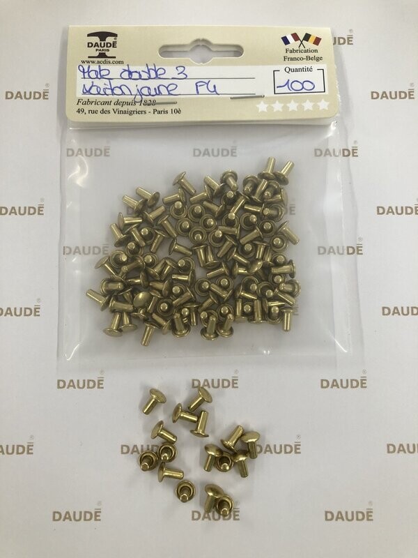 Male double 3 Laiton - lot de 100 pièces
