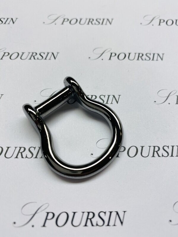 Manillon 15mm Laiton Poli Ruthénium - lot de 2 pièces