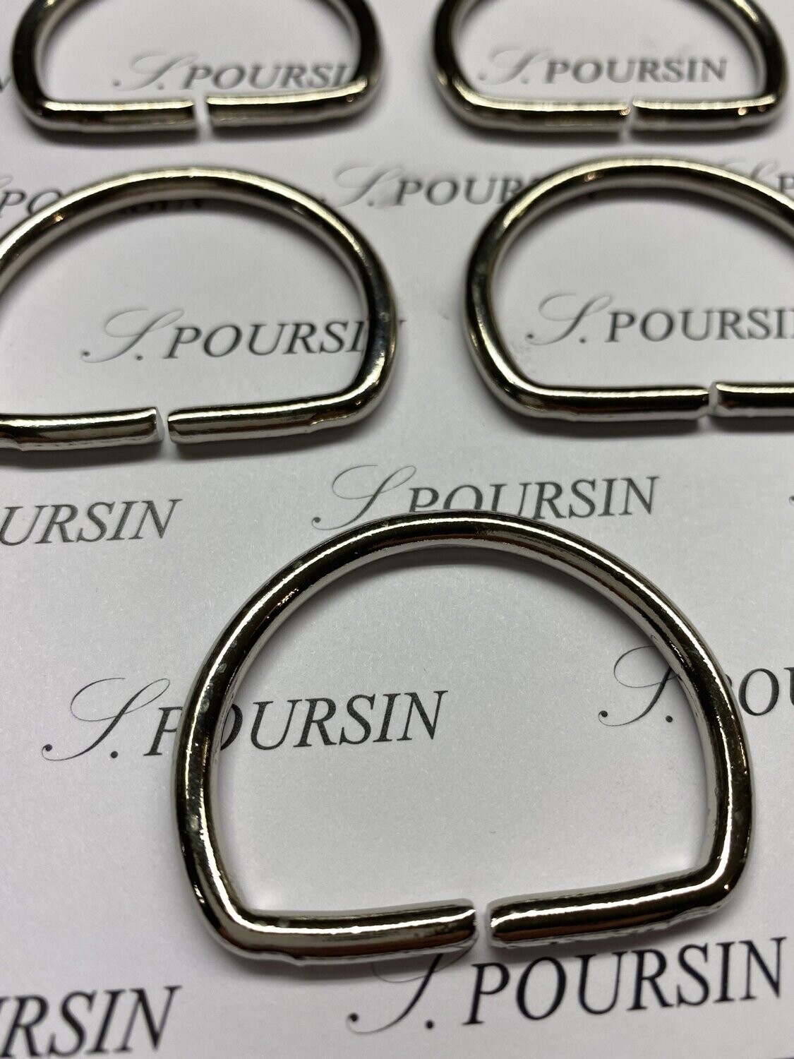 Dé 1/2 Rond 35x39 Non Soudé Laiton Poli Bille Nickel -  lot de 5 pièces