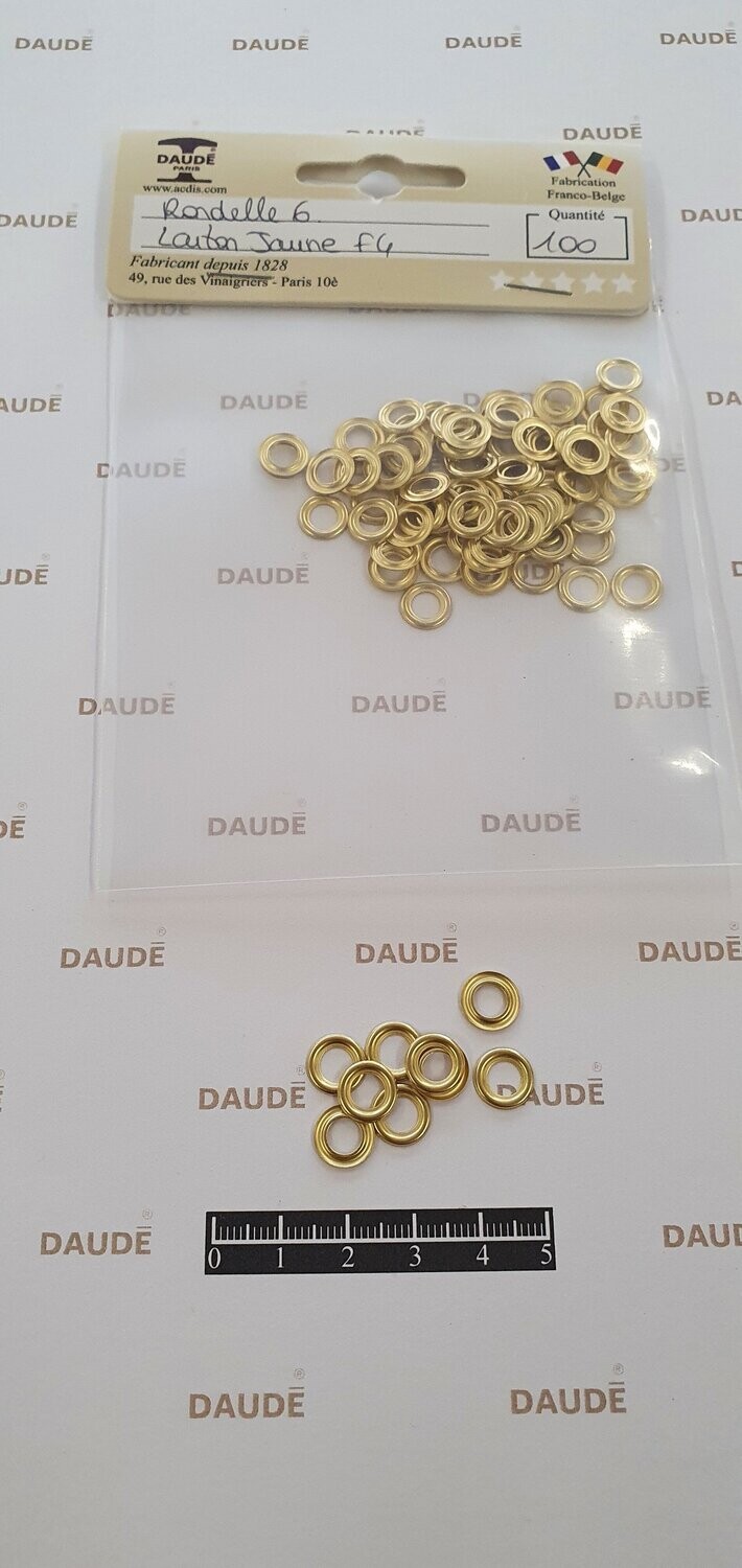 Rondelle 10 BAS Laiton - lot de 100 pièces, Finition: Jaune