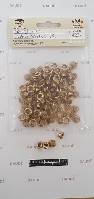 Oeillet LA7 Laiton - lot de 100 pièces