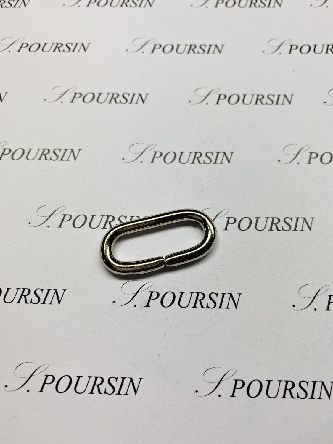 Passant Ovale 25x9 39 Non Soudé Laiton Poli Bille Nickel - lot de 10 pièces