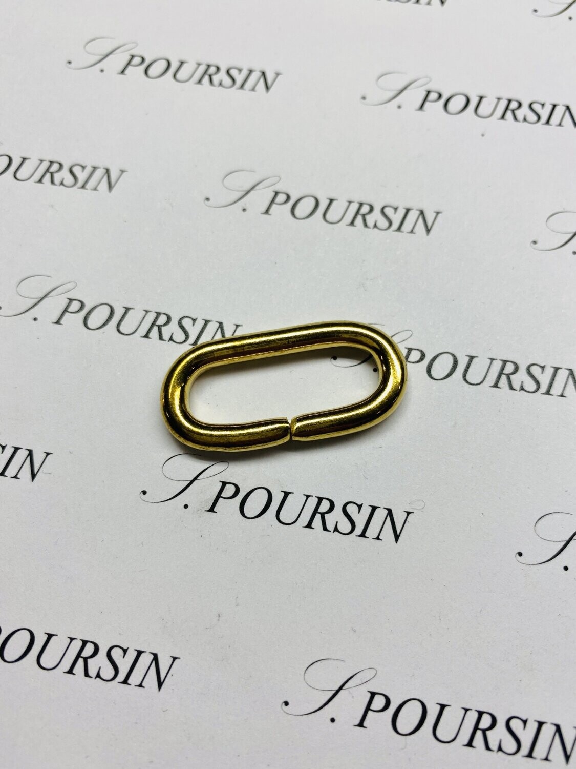 Passant Ovale 25x9 39 Non Soudé Laiton Poli Bille - lot de 10 pièces