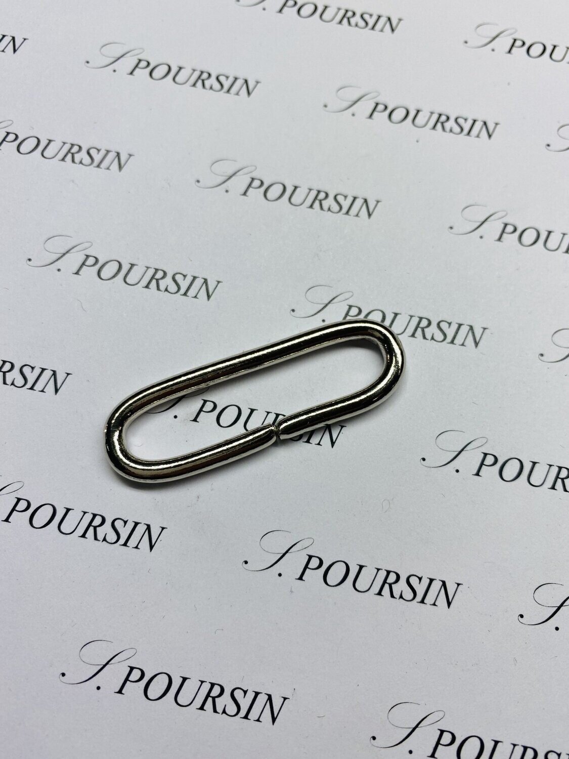 Passant Ovale 45x10 39 Non Soudé Laiton Poli Bille Nickel - lot de 10 pièces