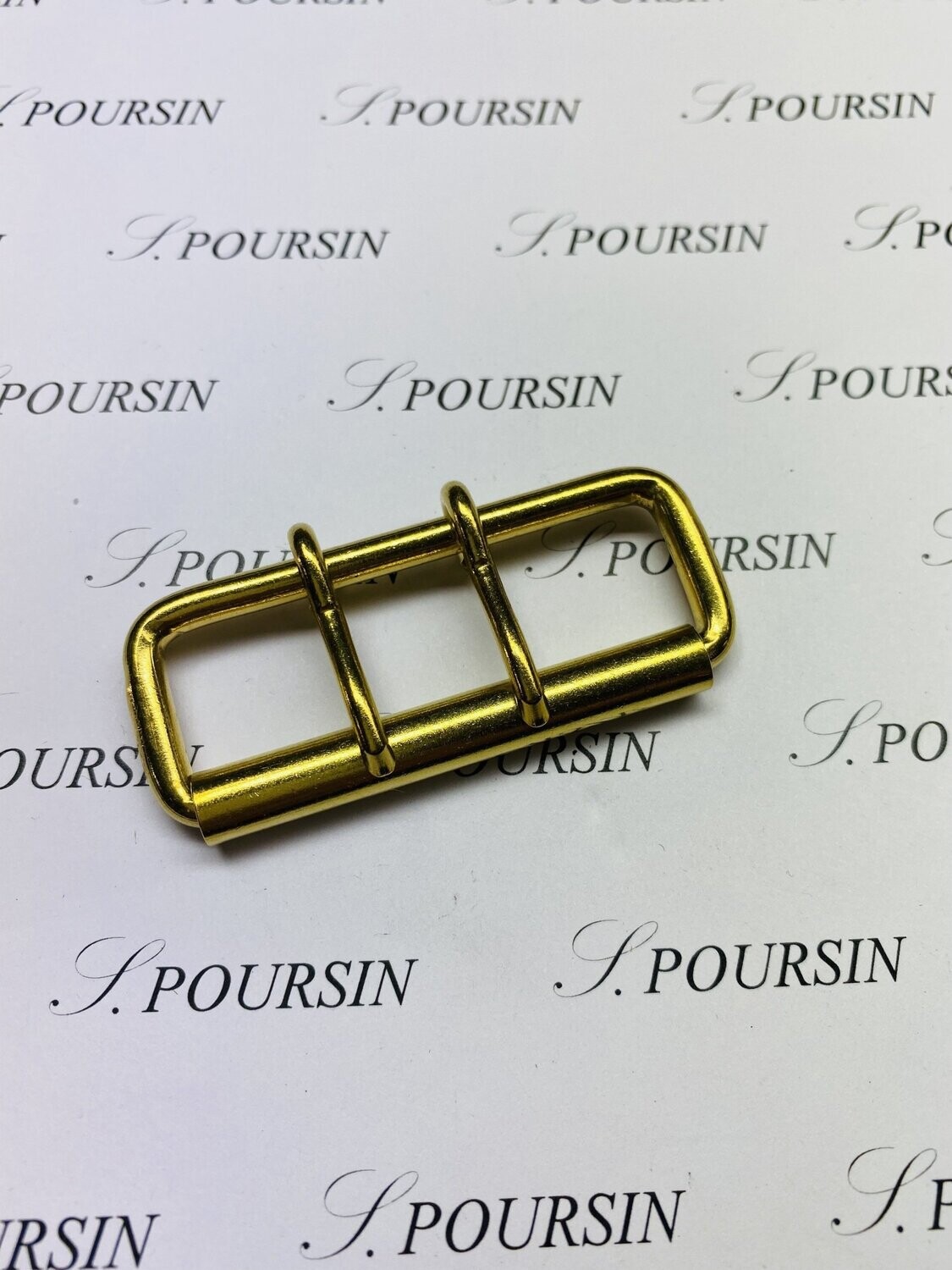 Boucle à Rouleau 55x16x4,4 Non Soudée 2 Ardillons Laiton Poli Bille  -  lot de 5 pièces