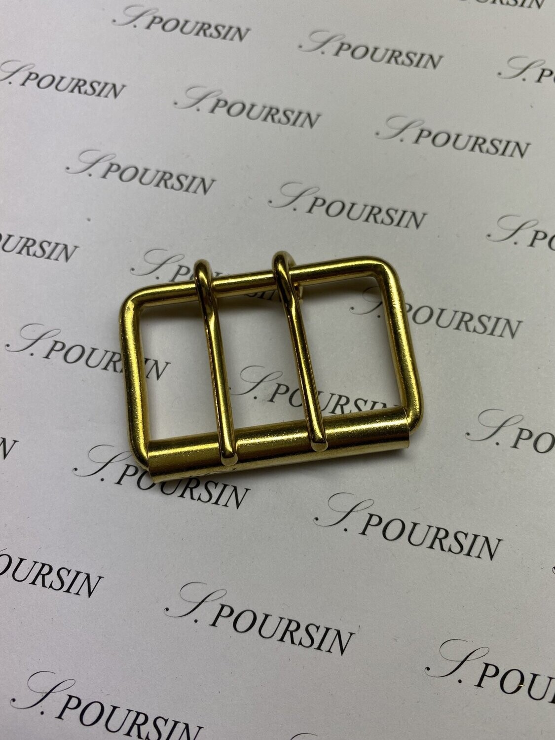 Boucle à Rouleau 50x30x4,4 Non Soudée 2 Ardillons Laiton Poli Bille  -  lot de 5 pièces