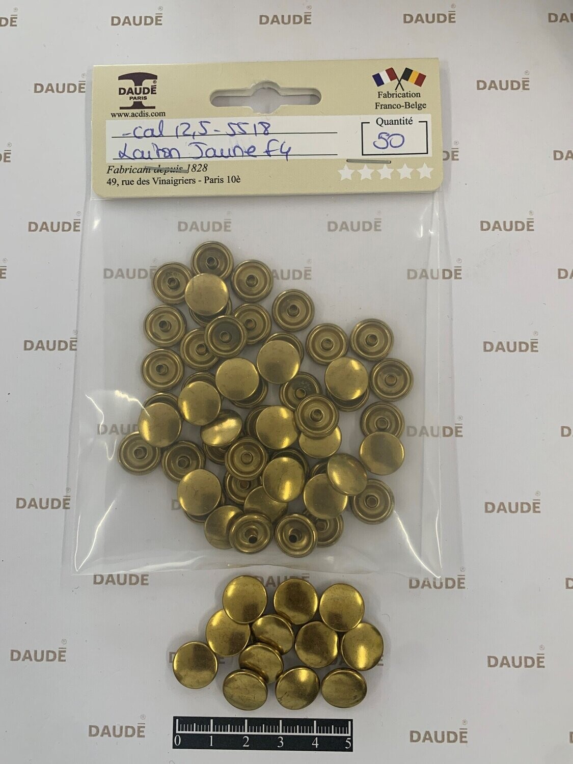 Calotte 1-5518 / 12,5mm Laiton - lot de 50 pièces