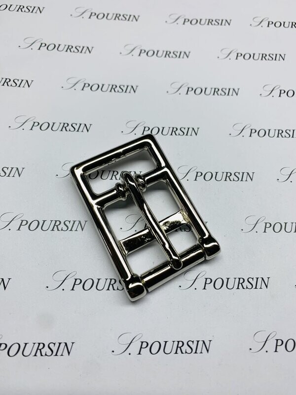 Boucle Sangle Droite 27mm CH Laiton Poli Nickel - lot de 2 pièces