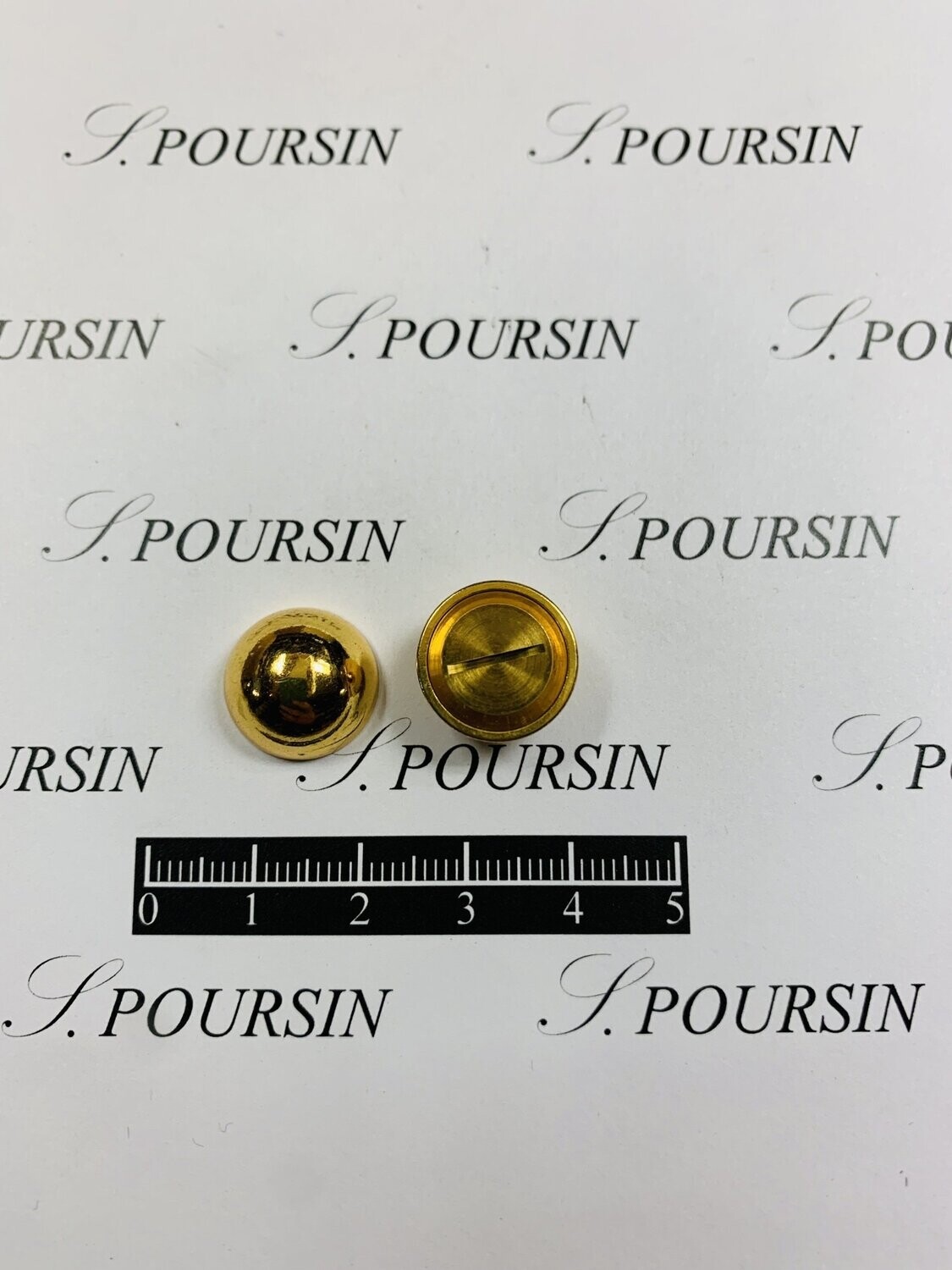 Calotte 15mm  à Vis fendue 10x8 Laiton Poli Doré Verni 1N14 - lot de 4 pièces