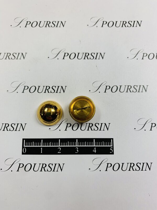 Calotte 15mm  à Vis fendue 10x8 Laiton Poli Doré Verni 1N14 - lot de 4 pièces
