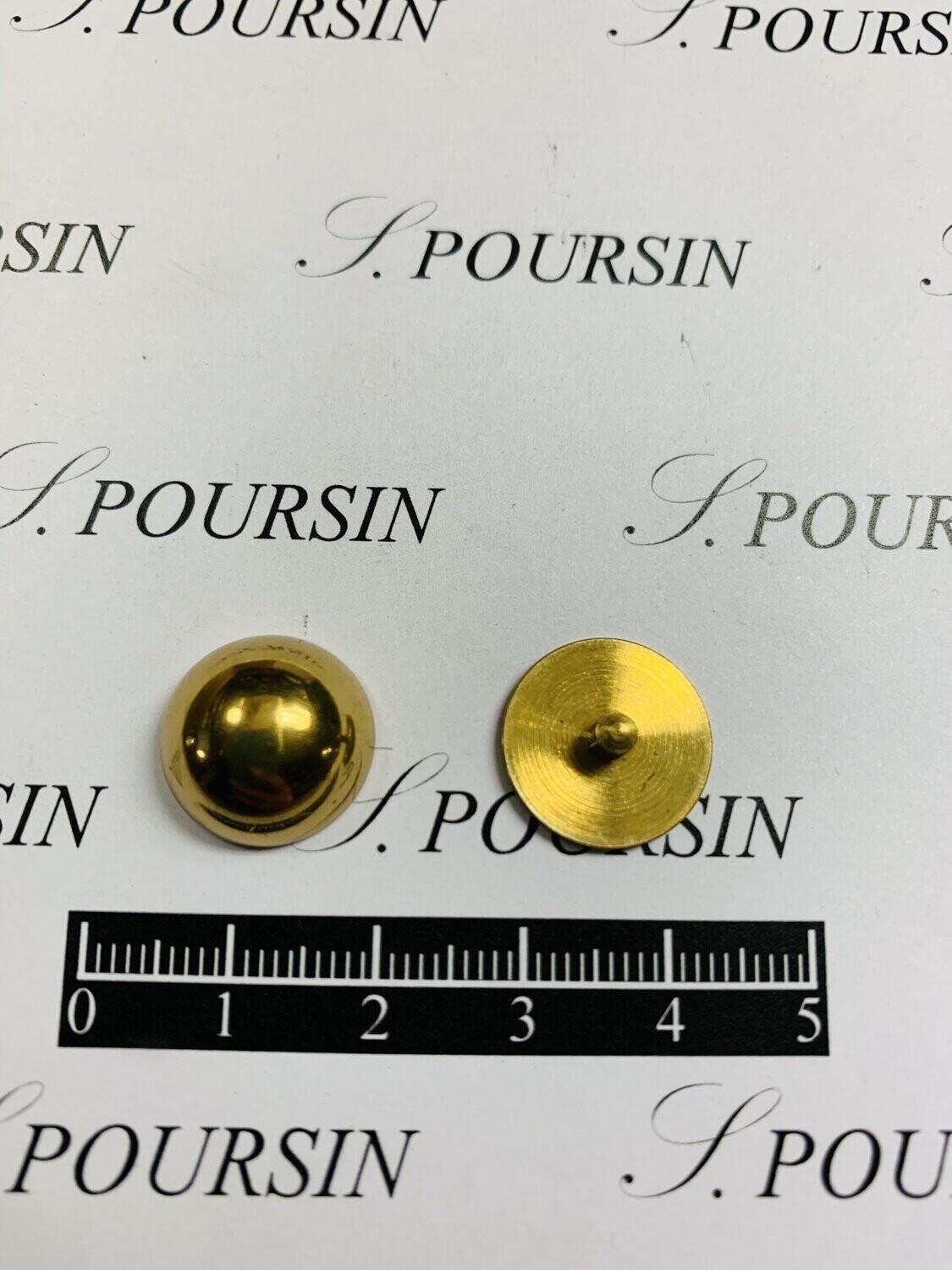 Calotte 15mm à Vis non fendue 15x6 Laiton Poli Verni - lot de 4 pièces