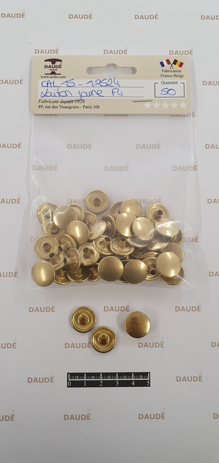 Calotte 1-9524 / 15mm Laiton - lot de 50 pièces, Finition: Jaune