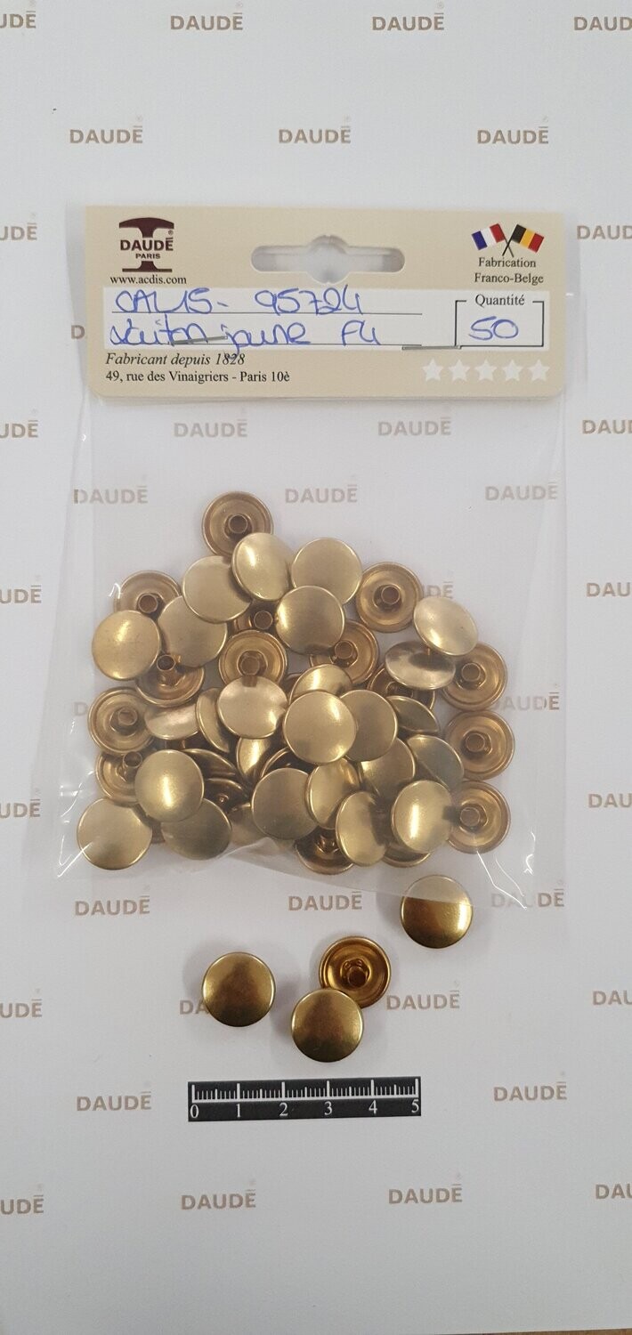 Calotte 1-95724 / 15mm Laiton - lot de 50 pièces, Finition: Jaune