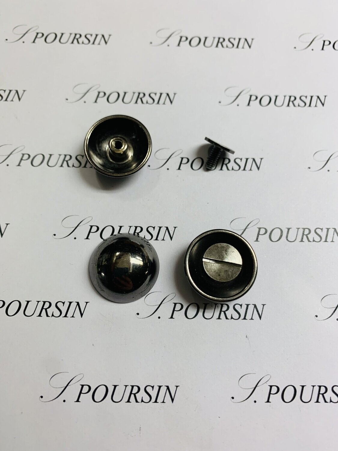 Calotte 20mm à Vis fendue 10x8 Laiton Nickel Noir Verni  - lot de 4 pièces