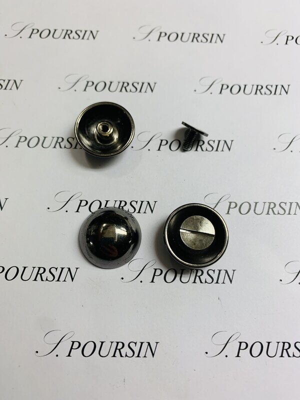 Calotte 20mm à Vis fendue 10x8 Laiton Nickel Noir Verni  - lot de 4 pièces