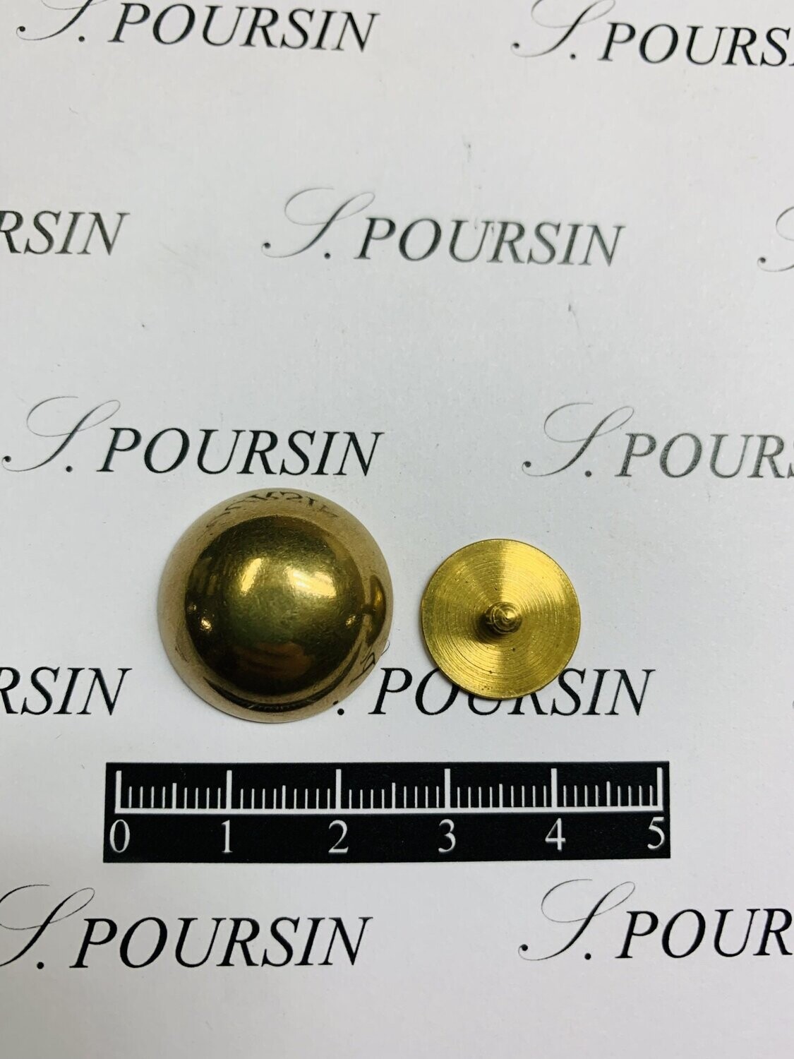 Calotte 20mm à Vis non fendue 15x6 Laiton Poli Bille - lot de 4 pièces