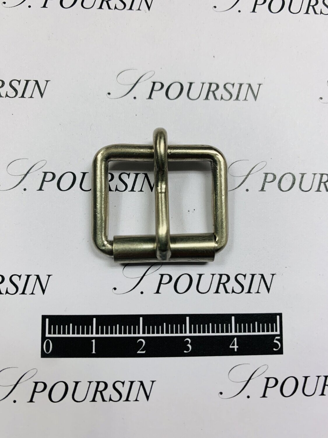 Boucle à Rouleau 22x17x3,4 Non Soudée Laiton Nickel Brossé  - lot de 5 pièces