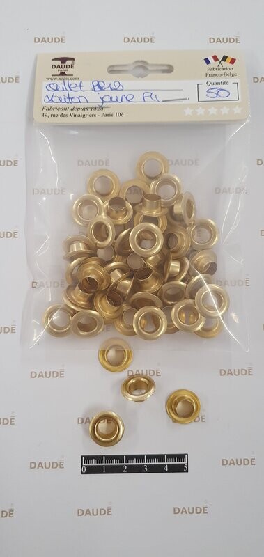Oeillet BR 12 Laiton - lot de 50 pièces
