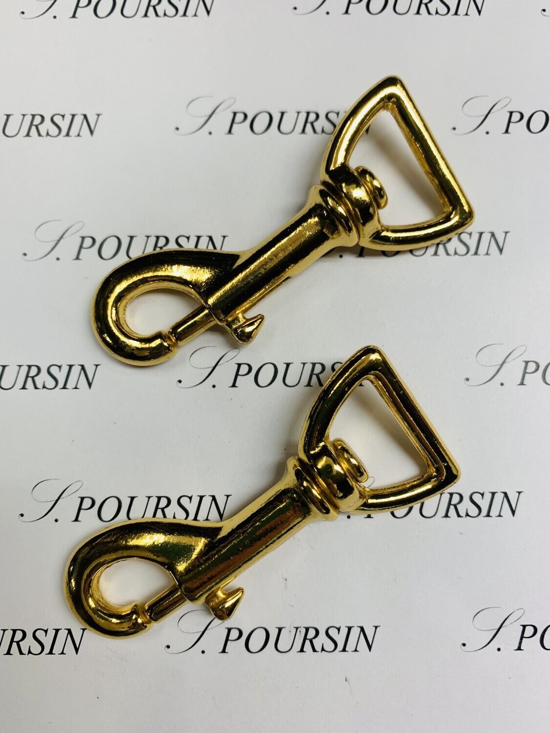 Mousqueton 869-65/20 Laiton Doré Or1N Verni - lot de 2 pièces