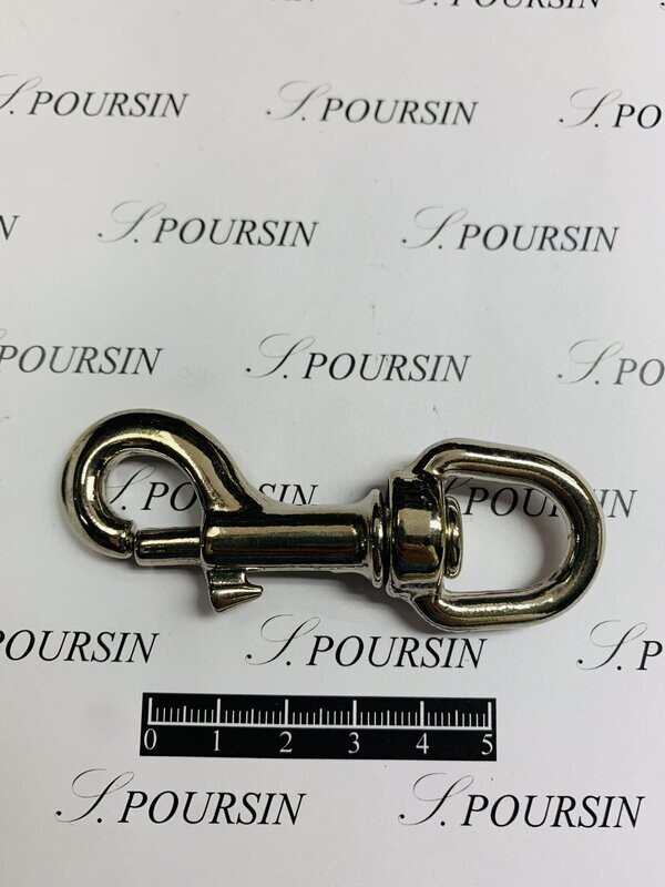 Mousqueton 48-80/16 Laiton Poli Bille Nickel - lot de 2 pièces
