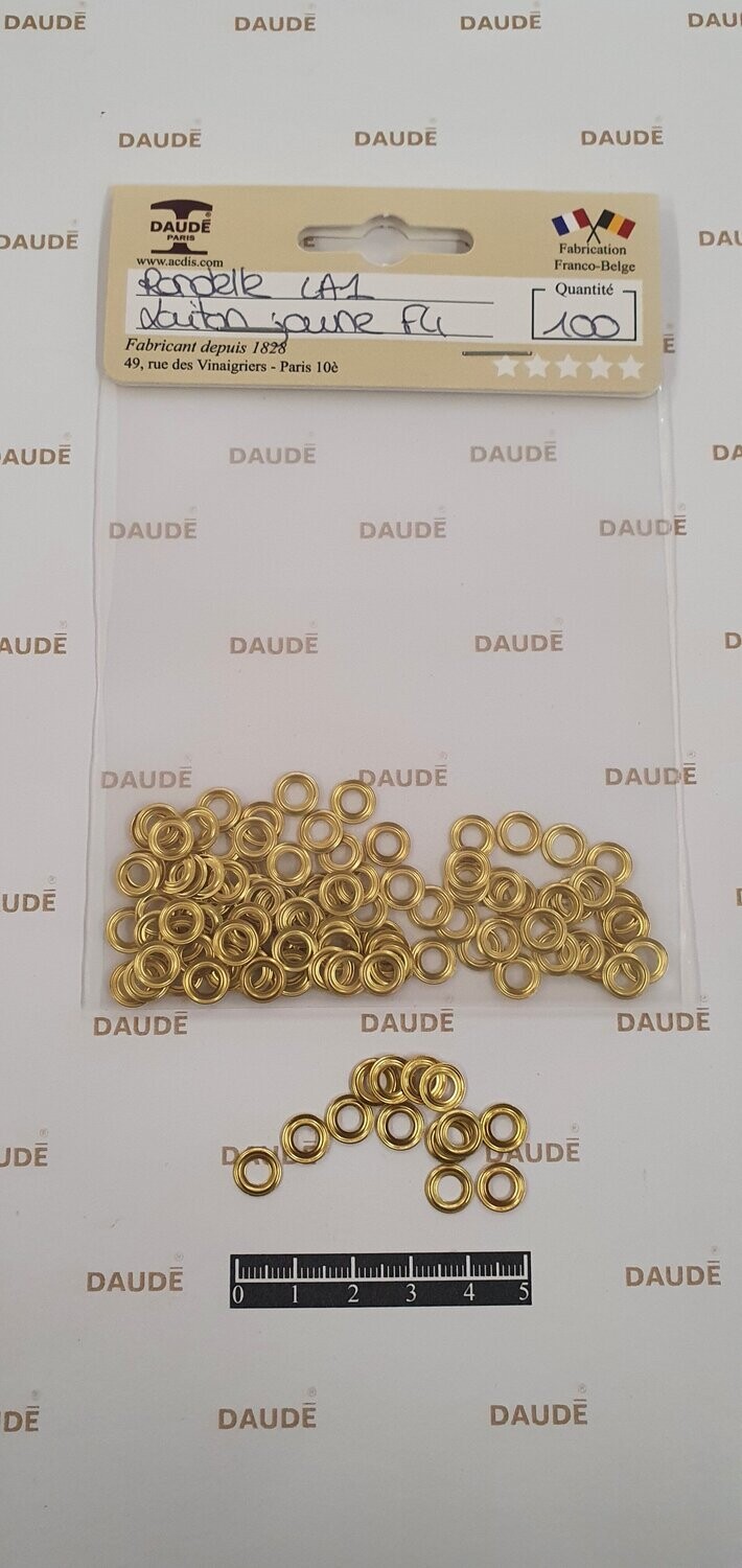 Rondelle LA1 Laiton - lot de 100 pièces, Finition: Jaune
