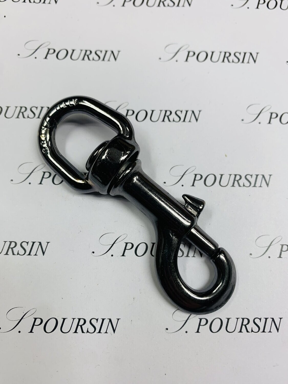 Mousqueton 48-80/16 Laiton Nickel Noir Verni - lot de 2 pièces