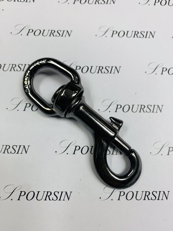 Mousqueton 48-80/16 Laiton Nickel Noir Verni - lot de 2 pièces