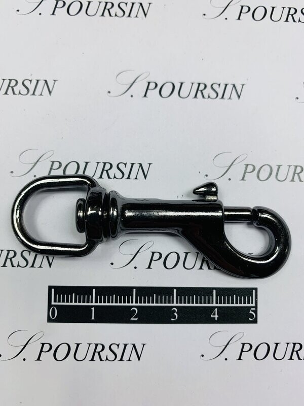 Mousqueton 683-68/12 Laiton Nickel Noir Verni - lot de 2 pièces