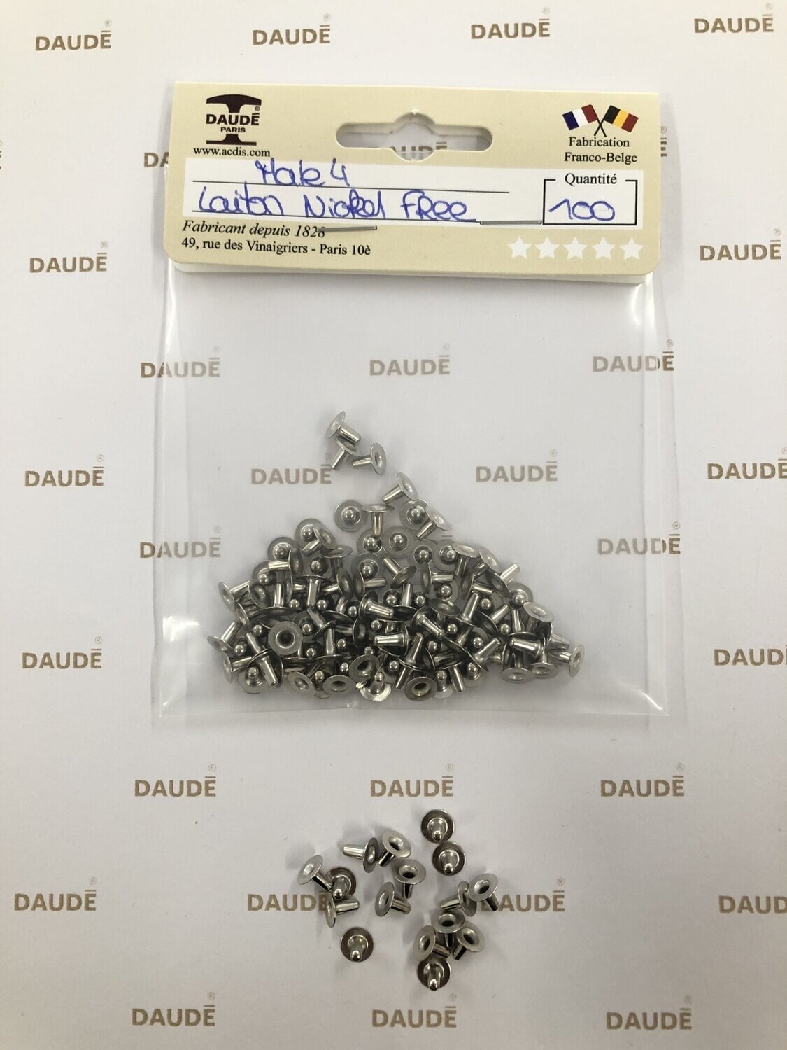 Male simple 4 Laiton - lot de 100 pièces, Finition: Nickel Free