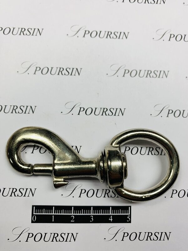 Mousqueton 48-90/25 Laiton Poli Bille Nickel - lot de 2 pièces