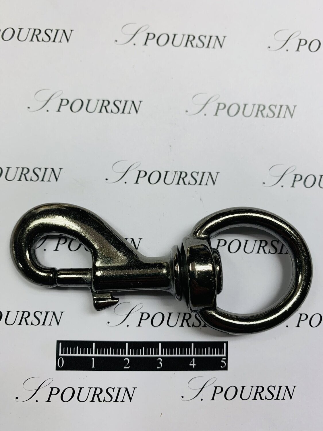 Mousqueton 48-90/25 Laiton Poli Bille Nickel Noir Verni  - lot de 2 pièces