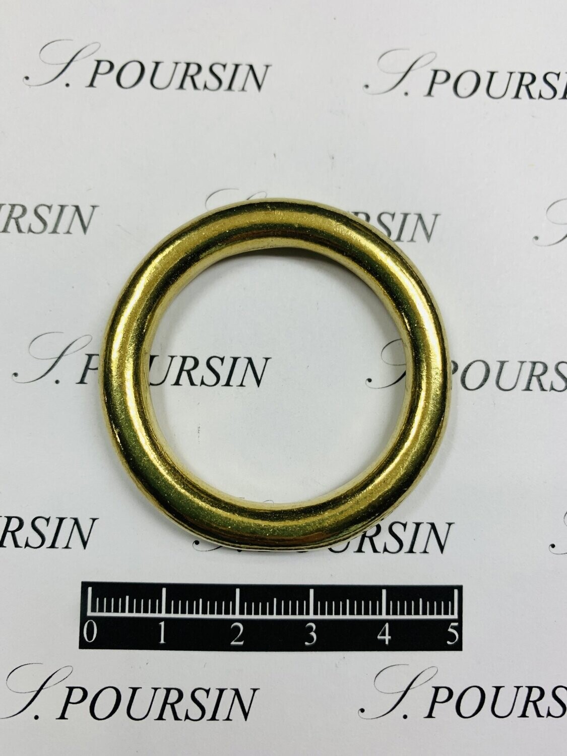 Anneau Fondu 35mm Laiton Poli Bille - lot de 2 pièces