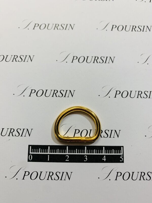 Dé 1/2 Rond 16x27 Soudé Laiton Doré Or3N Verni  - lot de 10 pièces