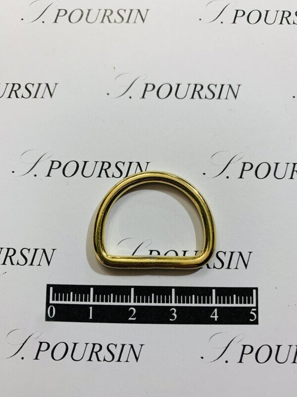 Dé 1/2 Rond 20x30 Soudé Laiton Poli Bille - lot de 10 pièces