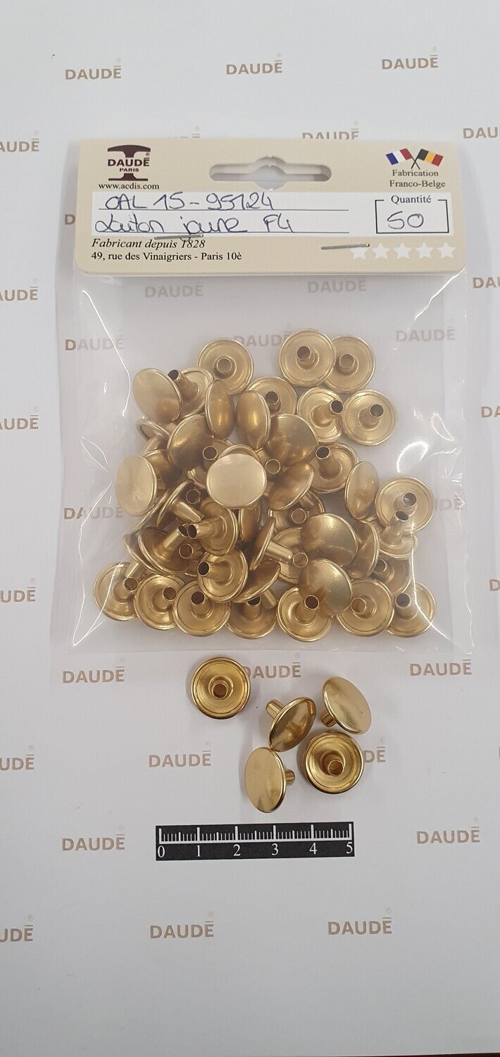 Calotte 1-95124 / 15mm Laiton - lot de 50 pièces, Finition: Jaune