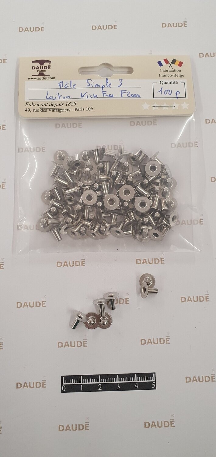 Male simple 3 Laiton - lot de 100 pièces, Finition: Nickel Free