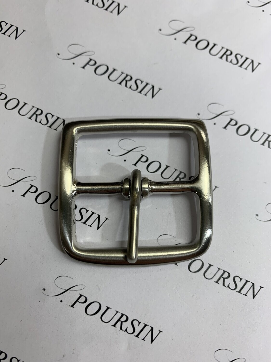 Boucle Etrivière 35mm Ceinture Laiton Poli Main Nickel Brossé - lot de 1 pièce