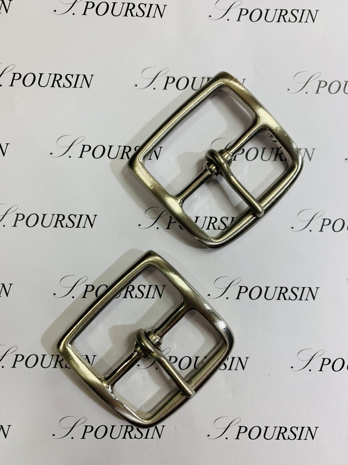 Boucle Etrivière 35mm Ceinture Laiton Poli Main Nickel Brossé - lot de 1 pièce
