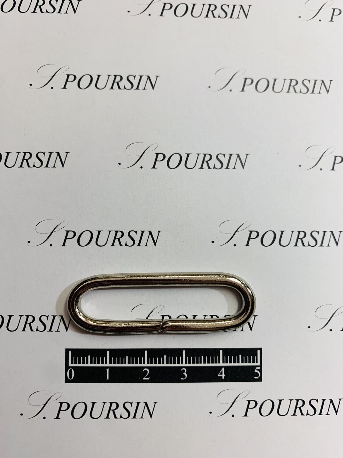 Passant Ovale 40x8 34 Non Soudé Laiton Nickel - lot de 10 pièces