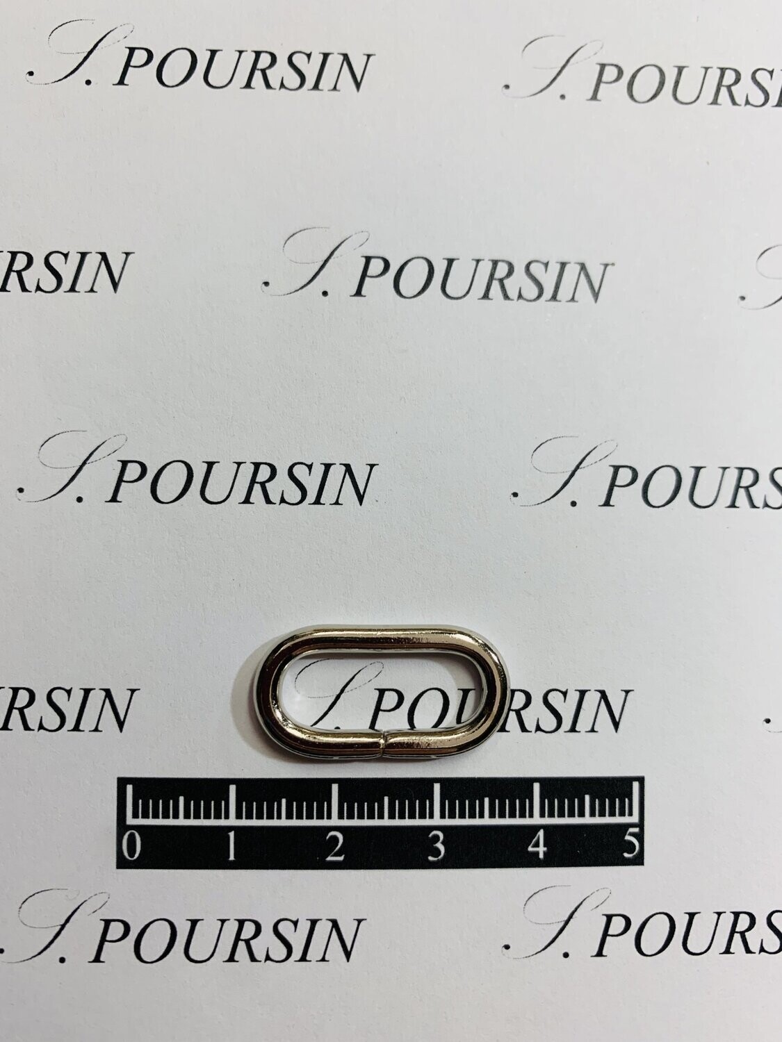 Passant Ovale 18x6 27 Non Soudé Laiton Poli Bille Nickel - lot de 10 pièces
